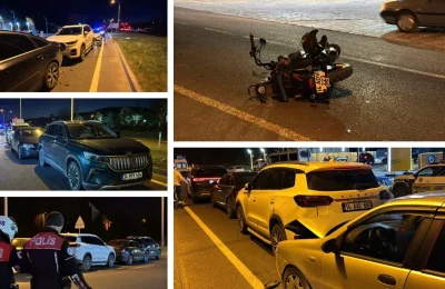 Ani fren yapıp kaçan sürücü, zincirleme kazaya neden oldu