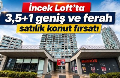 İncek Loft Sitesinde 3+1 aydınlık ferah konut